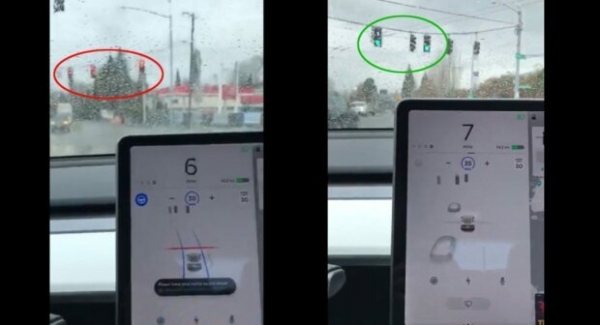 Автопилот Tesla научили останавливаться на светофоре, примерный водитель