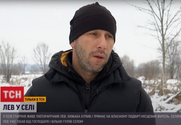 160-килограммовый лев Рома заменил украинцу домашнего котика: гуляет возле бара и пугает людей, чтобы не пили много