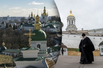 Обливания водой, палки и ведра: под стенами Киево-Печерской Лавры началось "веселье"

