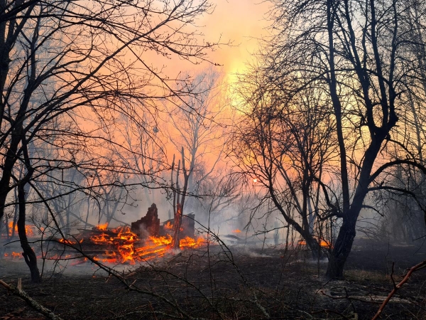 Под Чернобылем вновь вспыхнули четыре мощных очага пожара
                                                                                