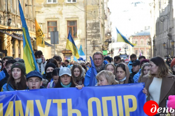 Львовяне вышли на Марш единства за Украину