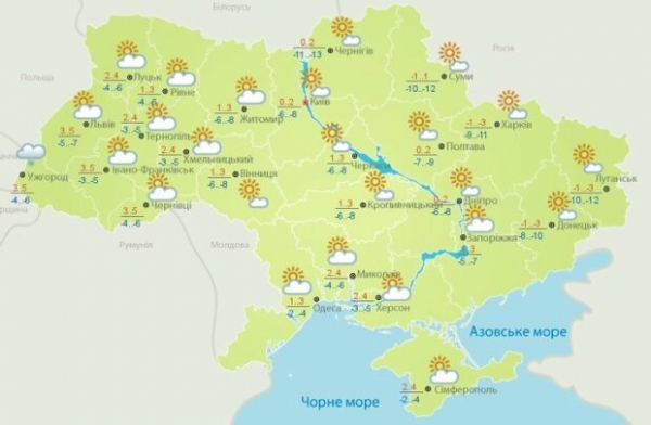 Погода на 11 марта в Украине порадует солнцем, антициклон разгонит облака