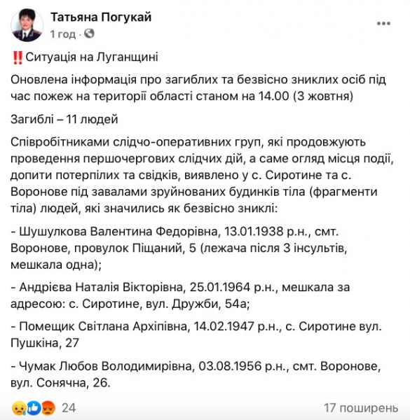 Мощные пожары на Луганщине: число жертв возросло
                                                                                