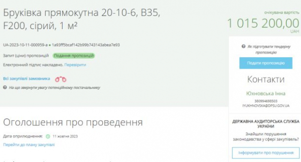 Чтобы быть "в тренде" с чиновниками: воинская часть на Волыни хочет закупить брусчатку на 1 млн