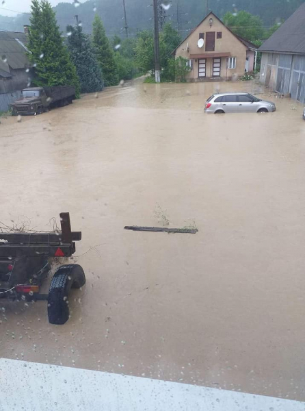 Вода по пояс и плавающие машины: дожди на Закарпатье превратили несколько сел в реки
