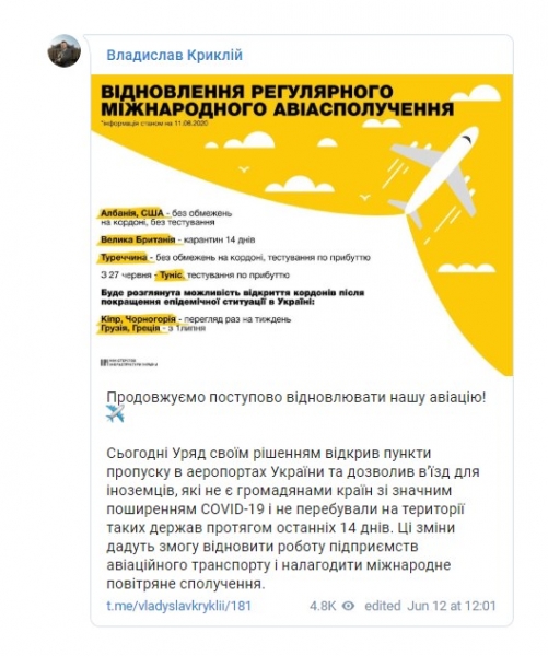Кабмин открывает пункты пропуска в аэропортах: граждане каких стран смогут прилететь в Украину
Кабмин открывает пункты пропуска в аэропортах: граждане каких стран смогут прилететь в Украину