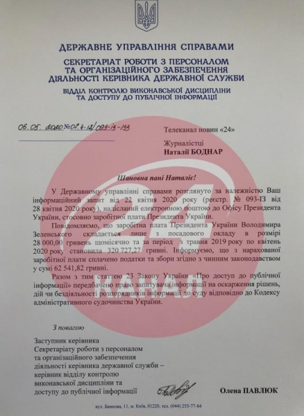 Названа зарплата Зеленского за год президентства
                                                                                