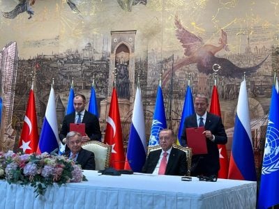 Украине удалось экспортировать первый миллион тонн зерна с начала войны - Зеленский
Украине удалось экспортировать первый миллион тонн зерна с начала войны - Зеленский