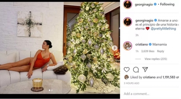 Невеста Роналду устроила откровенную фотосессию у елки
