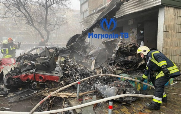 В Броварах упал вертолет В Броварах упал вертолет